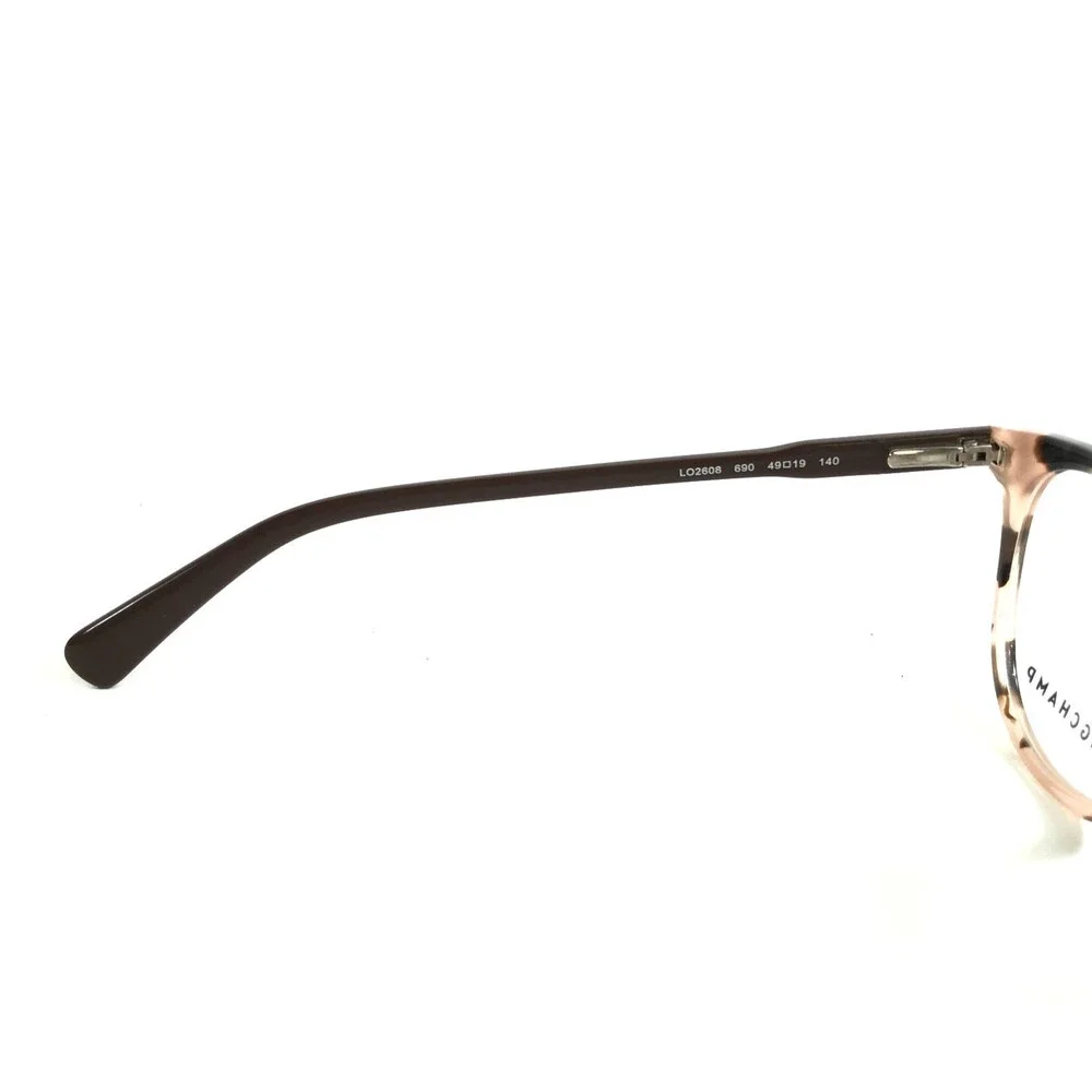 Longchamp Eyeglasses Frames LO2608 690 Pink Tortoise Round Full Rim 49-19-140